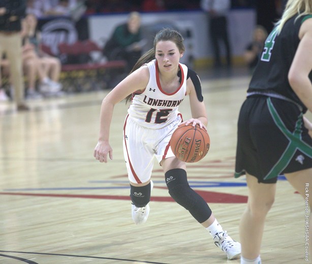 Hodgeman Countys Malynn Beil looks to drive.